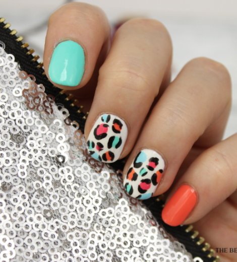 Bright Leopard Nails