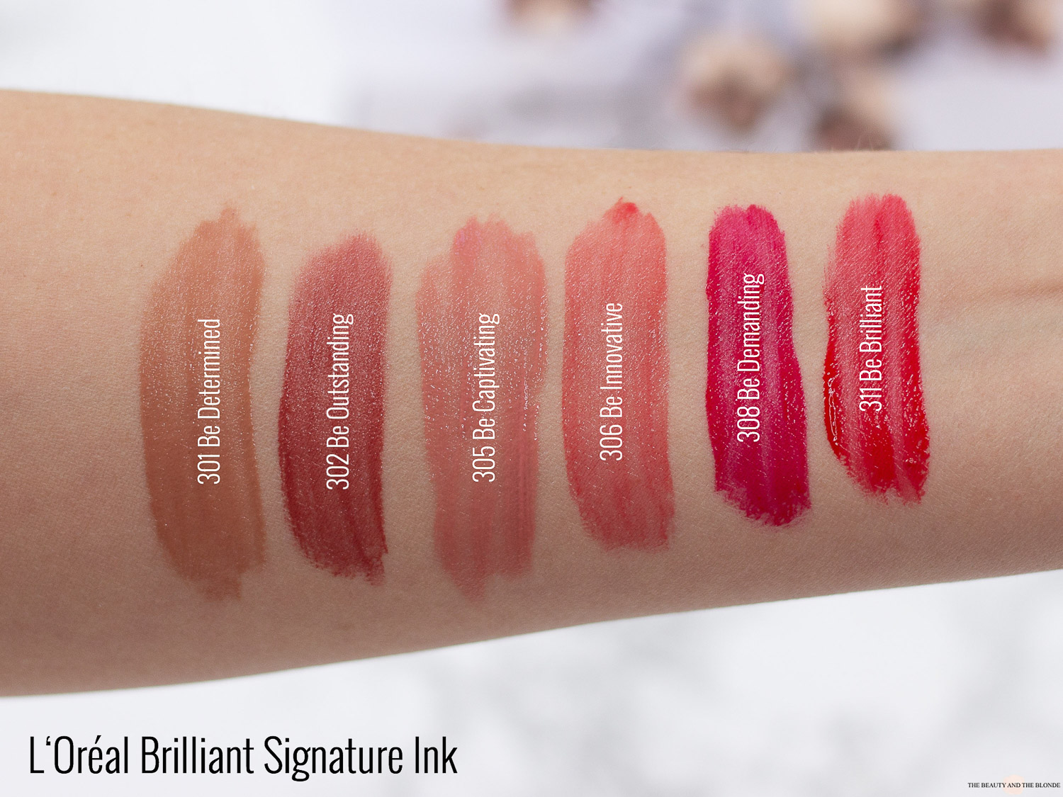 L'Oréal Brilliant Signature Ink Lippenstift Review Swatches