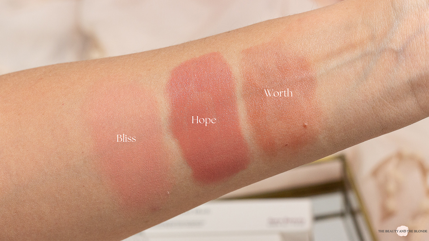 Swatches Rare Beauty Soft Pinch Liquid Blushes Blended Bliss Hope Worth